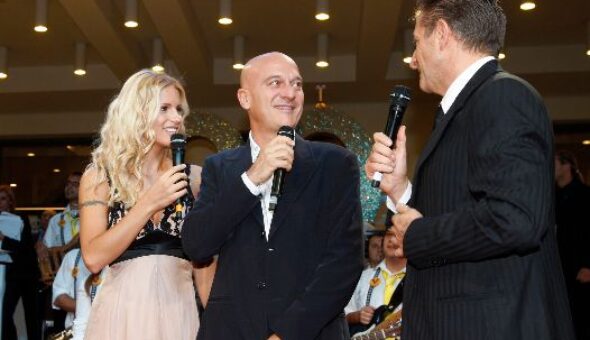 Michelle Hunziker, Claudio Bisio e Ezio Greggio