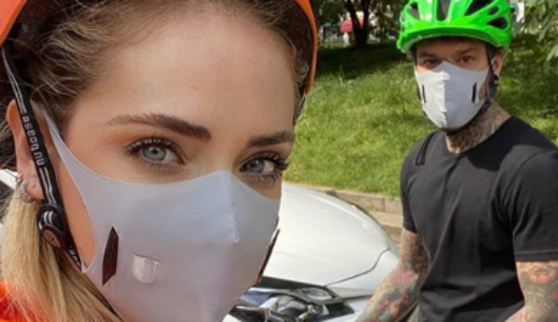 Chiara Ferragni e Fedez volontari per la consegna del cibo