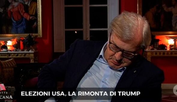 Elezioni Usa, Vittorio Sgarbi si addormenta in diretta da Porro: il video