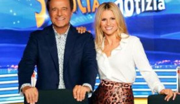 Michelle Hunziker è pronta ad accogliere a striscia la notizia Christian De Sica