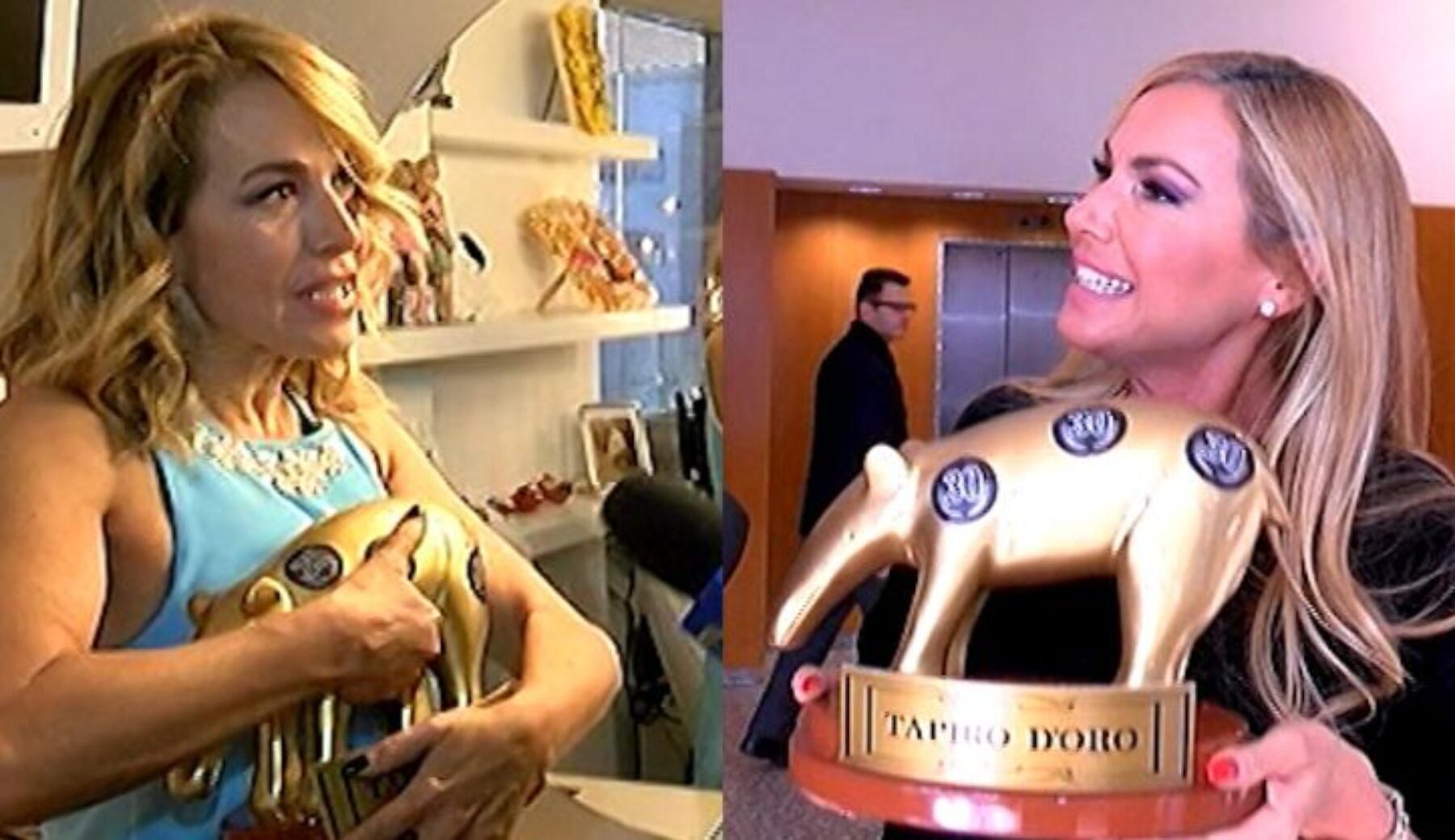 A Striscia la notizia doppio Tapiro d’oro a Federica Panicucci e a Barbara d’Urso per il botta e risposta a distanza in occasione dei 10 anni di Mattino Cinque