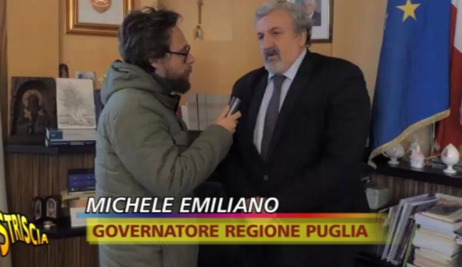 Dopo le dimissioni dell’assessore Mazzarano Pinuccio intervista Michele Emiliano: «se ci sono situazioni opache parlatene con Striscia, con i carabinieri, con me»