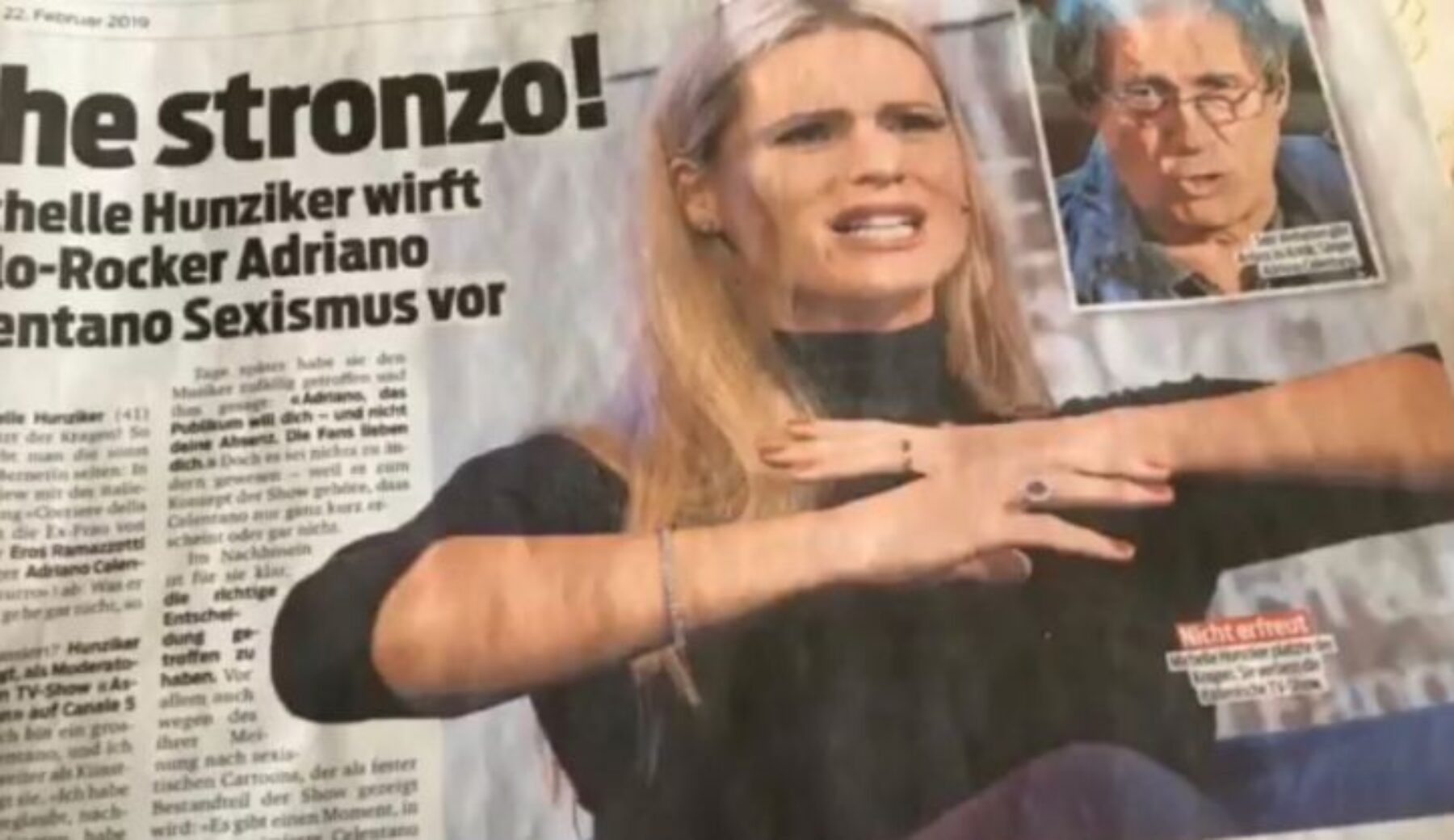 Michelle Hunziker smentisce la fake news su Adriano Celentano