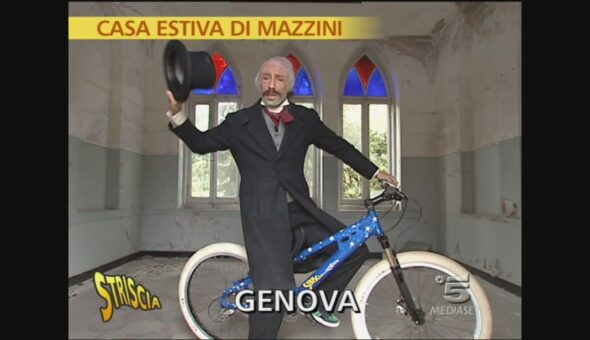 100% Brumotti nelle vesti di Mazzini