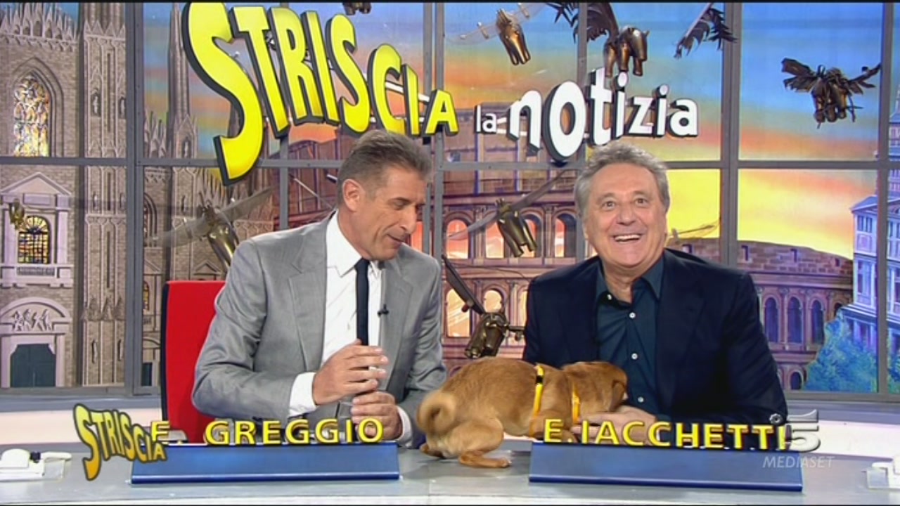 Il cane Lucino Striscia la notizia