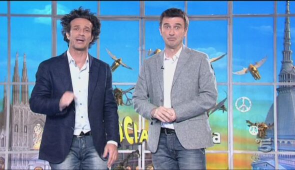 Entrata in studio di Ficarra e Picone