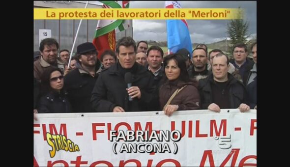 La protesta degli operai di Fabriano