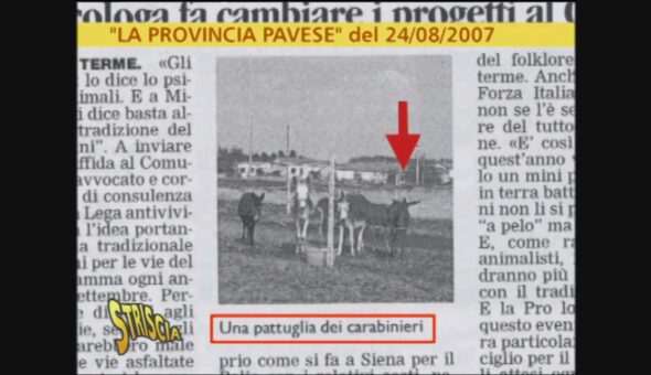 Carabinieri al posto degli asini