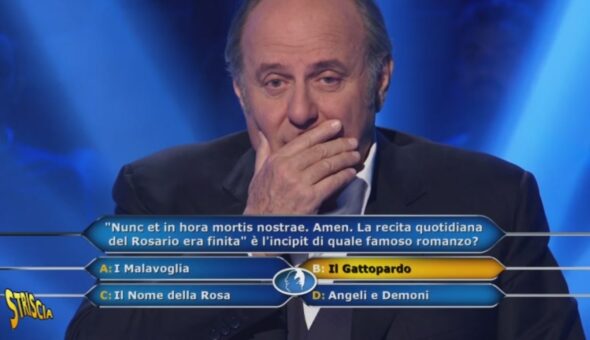 Gerry Scotti piange per la tensione a 