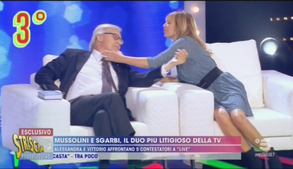 Spetteguless con Sgarbi e Mussolini