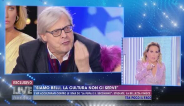 Vittorio Sgarbi contro Barbara D'Urso: lite e insulti a Live non è la D'Urso