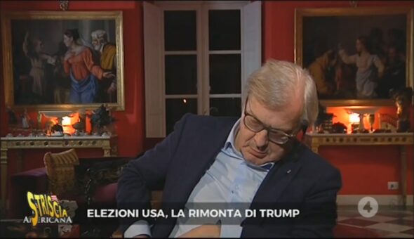 Elezioni Usa, Vittorio Sgarbi si addormenta in diretta