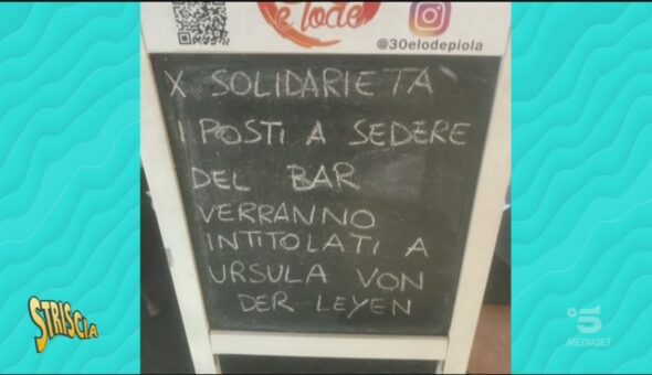 Solidarietà alla Von Der Leyen, il bar trova la soluzione