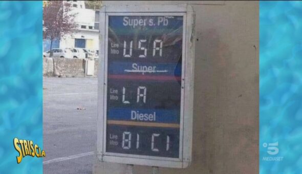 Striscia il cartellone, anche i distributori ironizzano sul caro benzina