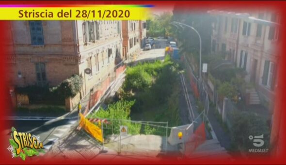 Roma, ripristinata la strada a San Saba grazie a Striscia