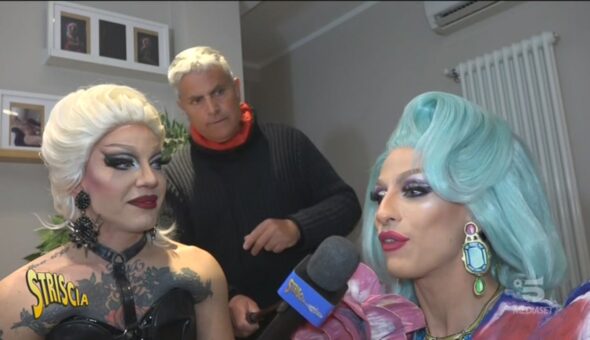 Enrico Lucci tra le drag queen