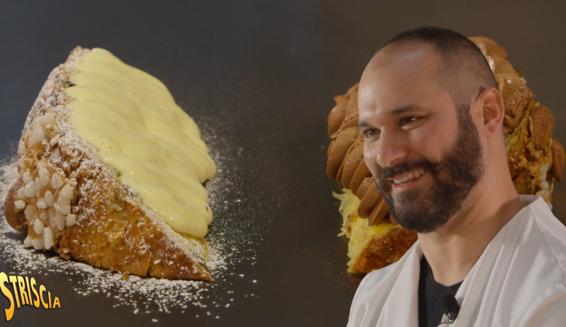 Questa sera a Striscia, il “panettone con le sue creme” di Simone Finazzi e Davide Comaschi