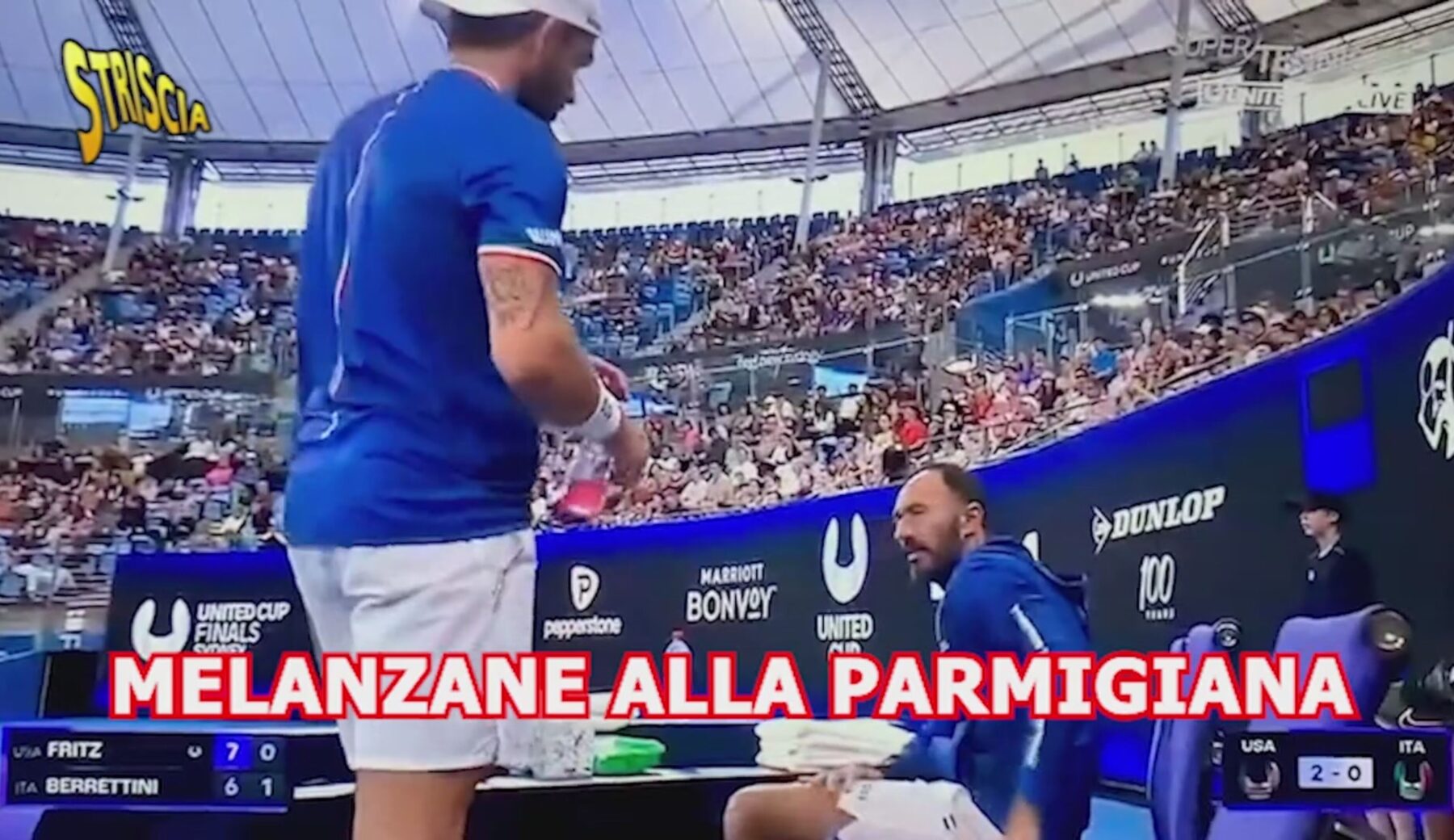 La parmigiana batte Berrettini: «Sto ruttando da due ore»