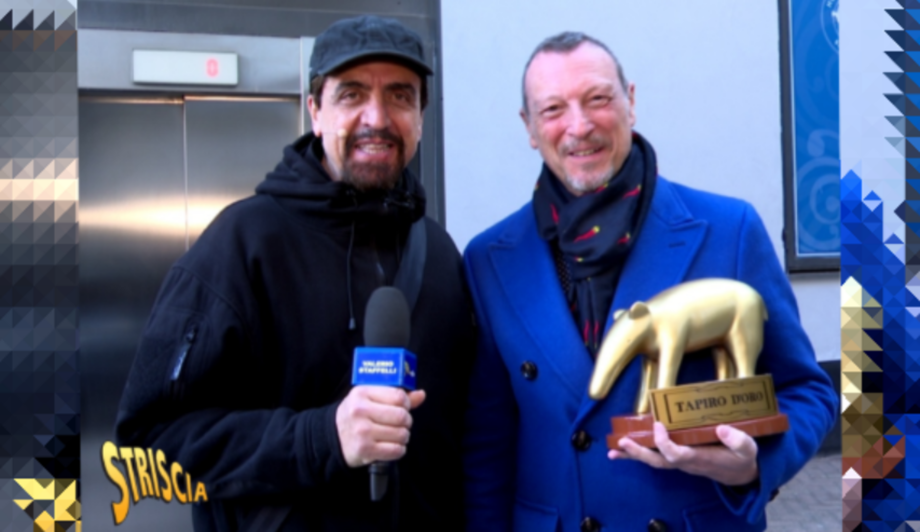 Stasera a Striscia il Tapiro d’oro ad Amadeus