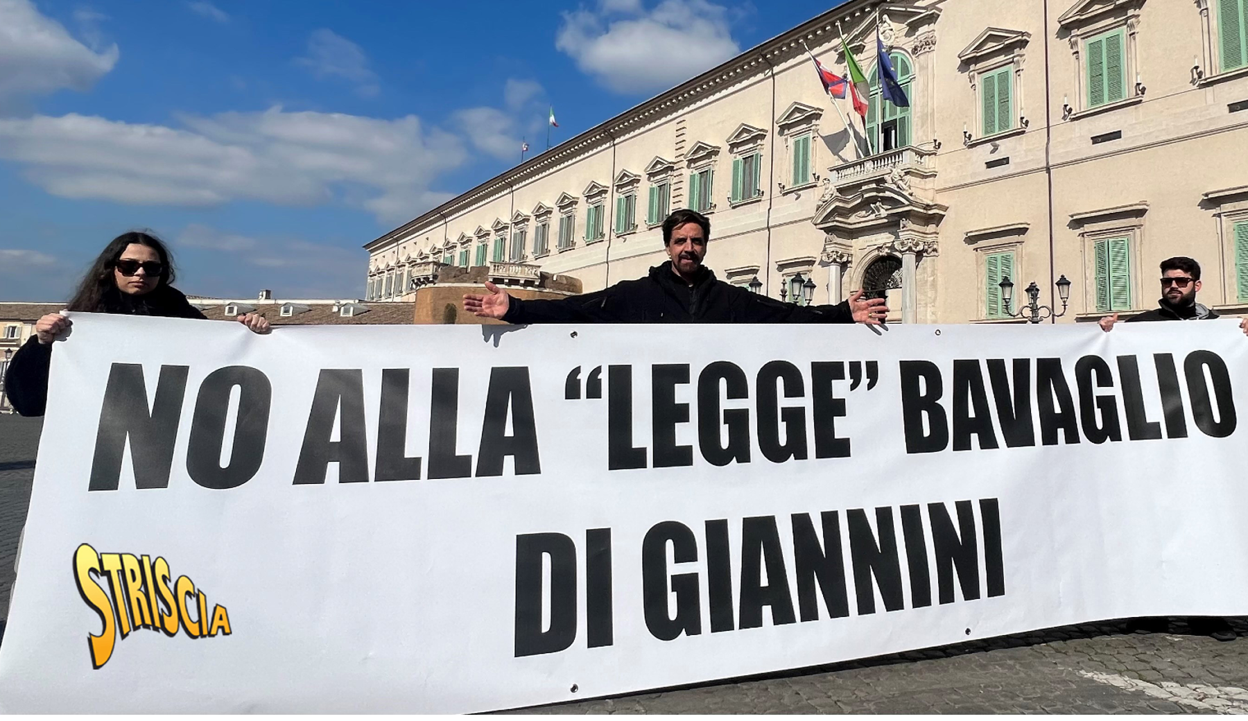 Oggi a Striscia: davanti al Quirinale contro la “legge” bavaglio di Giannini