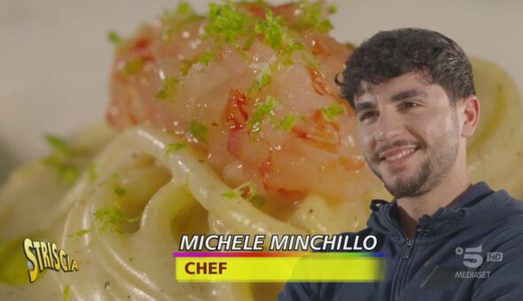 La “Cacio e pepe, gamberi e lime” di Michele Minchillo