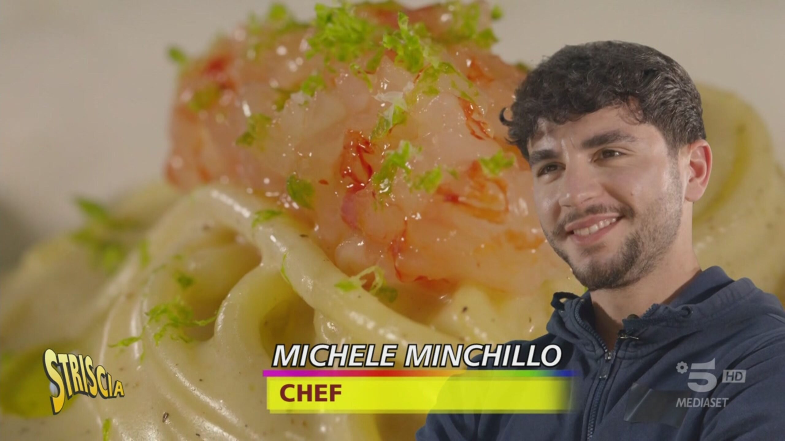 La “Cacio e pepe, gamberi e lime” di Michele Minchillo