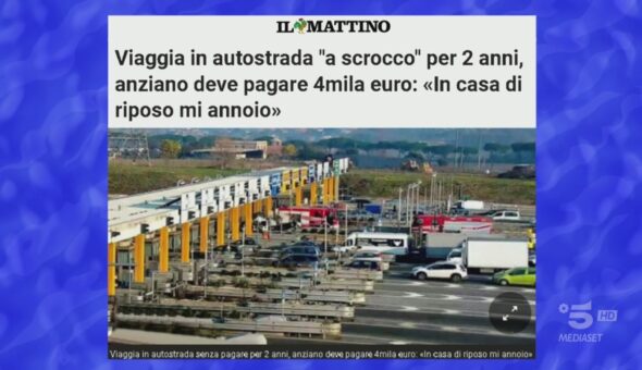 Anziano viaggia in autostrada a scrocco per 2 anni