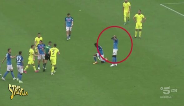Il Victor Osimhen furioso (a Striscia la notizia)