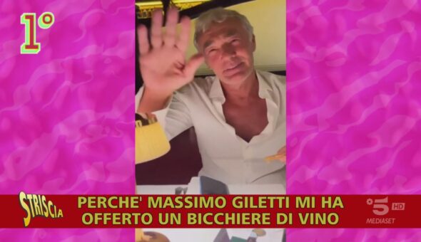 Clamoroso: Giletti offre un bicchiere di vino a Fagnani
