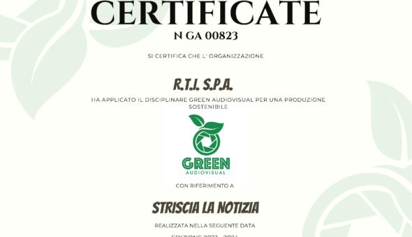 Striscia la notizia sempre più green con tanto di bollino ufficiale