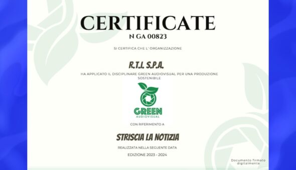 Striscia la notizia sempre più green con tanto di bollino ufficiale