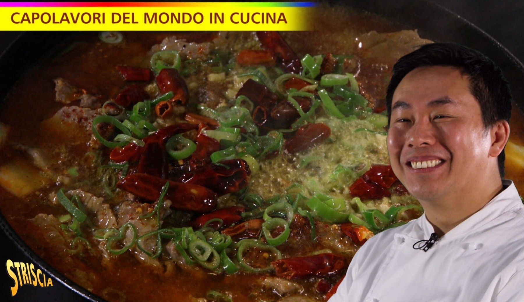 Stasera a Striscia il “Manzo in zuppa piccante” di Agie Zhou