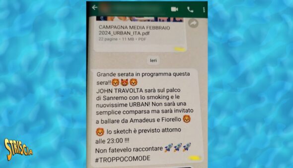 Stasera a Striscia, quel pasticciaccio delle scarpe di Travolta al Festival. Spunta il messaggio dell'azienda ai rivenditori