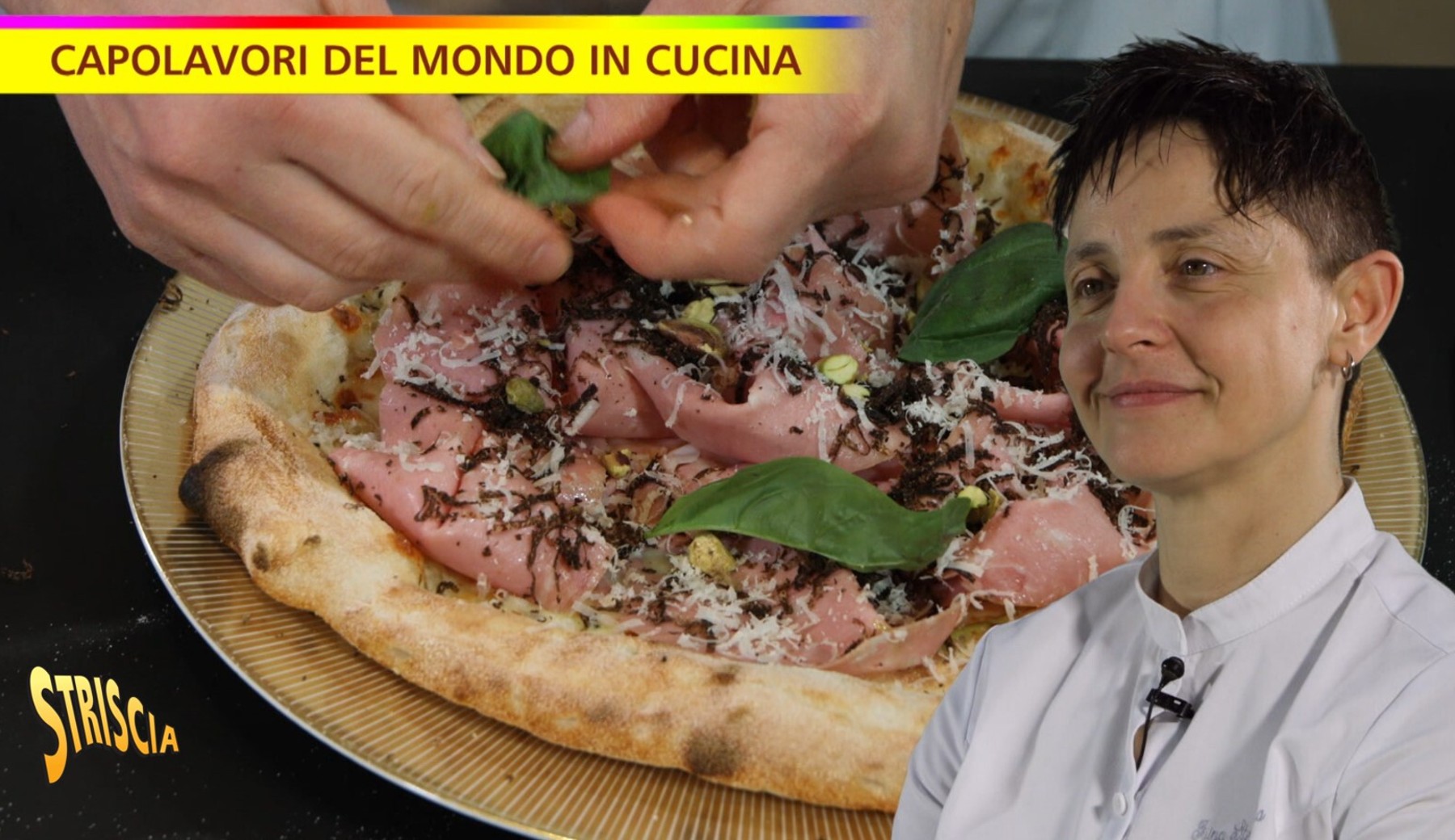 Oggi a Striscia la notizia nella rubrica “Capolavori del mondo in cucina” la “Pizza Bologna” di Irina Steccanella
