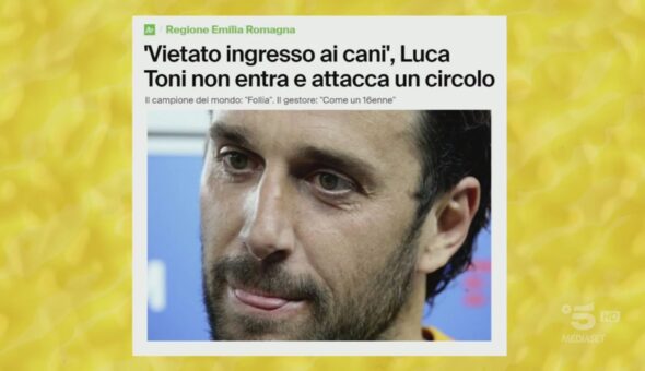 Ingresso vietato ai cani, Luca Toni non ci sta