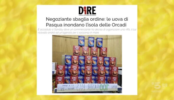 800 uova di Pasqua ordinate per errore