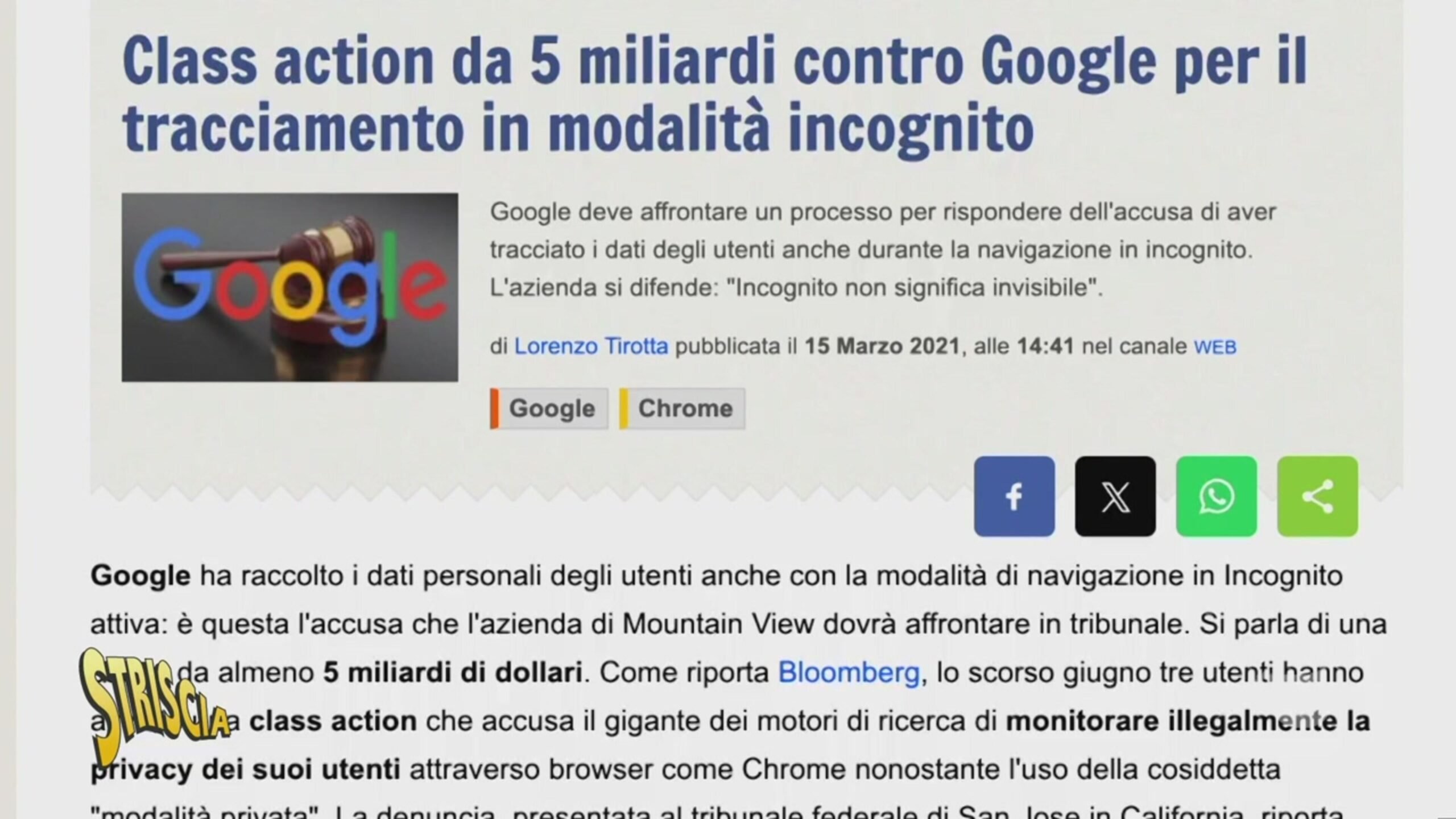 Google sa tutto di noi, anche quando siamo in incognito? - Striscia la ...