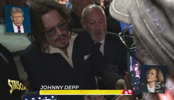 «Johnny, Kamala or Trump?», esilarante incontro tra Enrico Lucci e Johnny Depp, l'unica star Usa che non si sbilancia