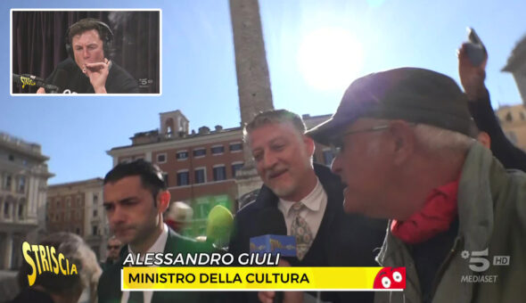 Che c’azzecca Elon Musk con Dio, patria e famiglia? Le risposte del ministro Giuli e del deputato Donzelli a Lucci, inviato di Striscia