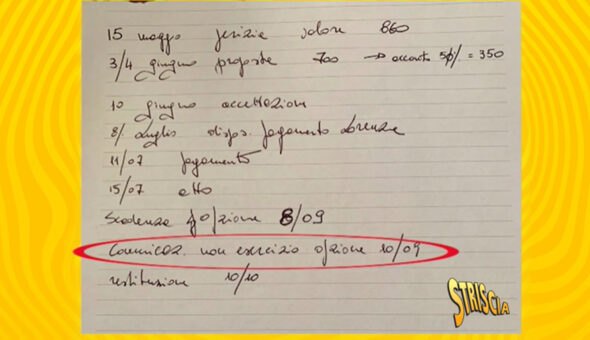 Stasera a Striscia: in esclusiva il foglietto su cui Gabriele Gravina avrebbe pianificato l'autoriciclaggio di cui è accusato dalla Procura di Roma