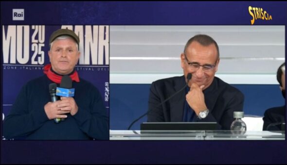 Esclusiva Striscia, Carlo Conti a Enrico Lucci: «Non vorrei Elon Musk sul palco di Sanremo»
