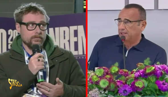 Esclusiva Striscia la notizia: Carlo Conti dà ragione al tg satirico sulla questione sicurezza a Sanremo