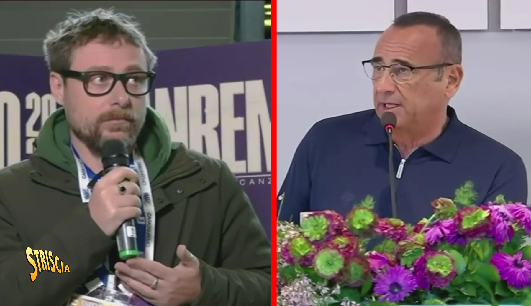 Esclusiva Striscia la notizia: Carlo Conti dà ragione al tg satirico sulla questione sicurezza a Sanremo