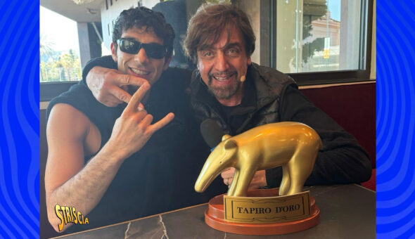 Questa sera a Striscia la notizia Tapiro d'oro a Bresh per il disastro tecnico Rai durante l'esibizione con De André