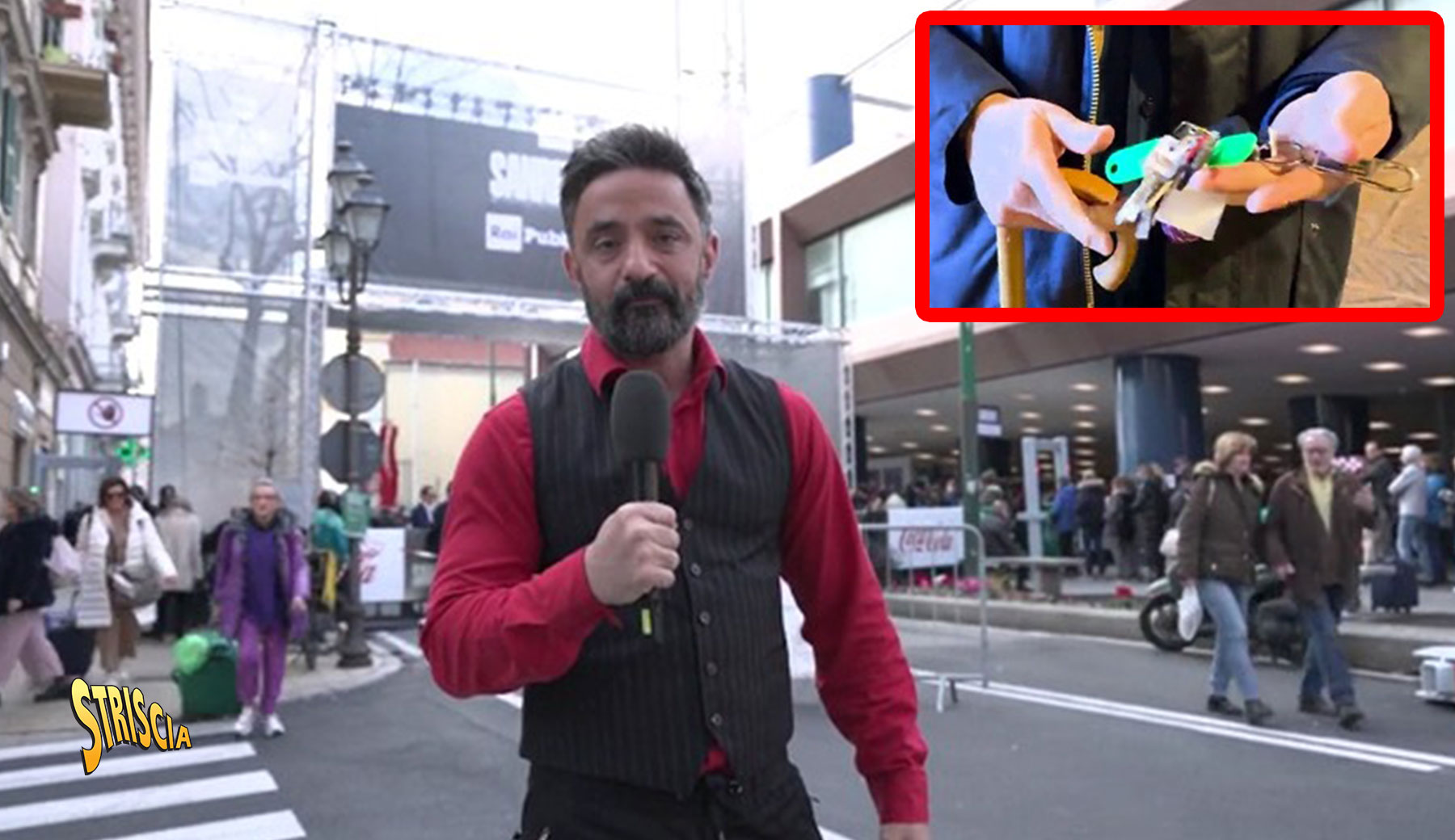 Stasera a Striscia: nuovo test sulla sicurezza a Sanremo. Dopo il servizio del tg satirico, i test funzionano due volte su quattro