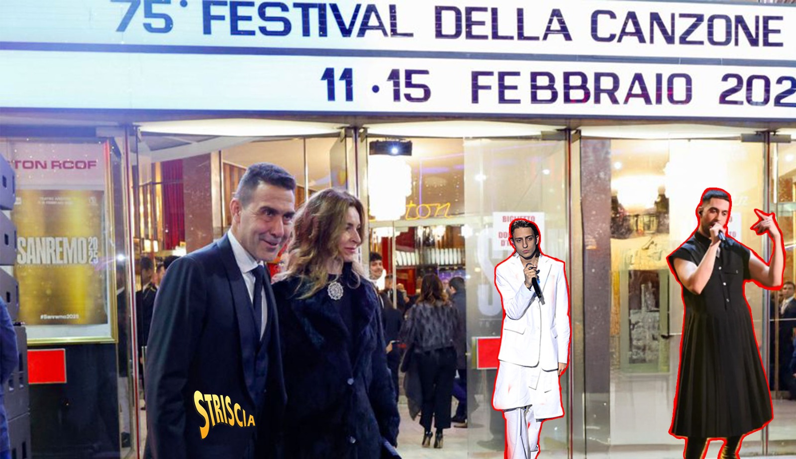 Vannacci e la moglie ieri: «Meno male che non cerano uomini con la gonna».  Ma stasera ecco i veli di Mahmood e i guanti di Achille Lauro - Striscia la  notizia