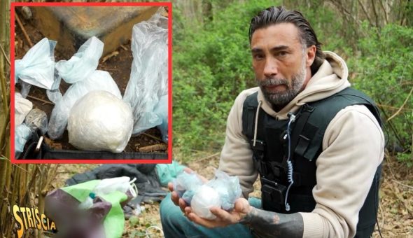 Più di mezzo chilo di droga recuperato da Vittorio Brumotti in un boschetto a Lazzate (Monza e Brianza). Trovato anche un machete nella base di spaccio. Stasera a Striscia