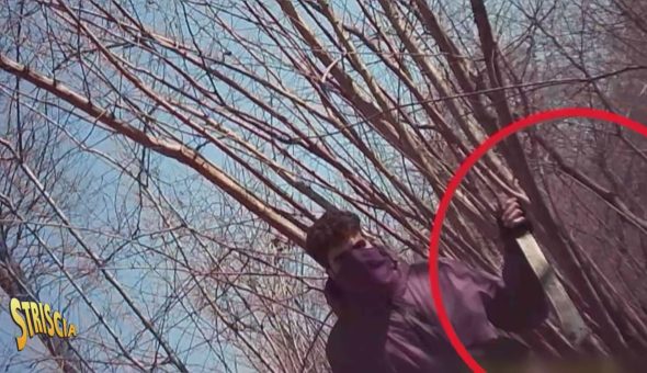Stasera a Striscia: minacciato con un machete il gancio di Vittorio Brumotti. Paura nel bosco dello spaccio a Gerenzano (Varese)