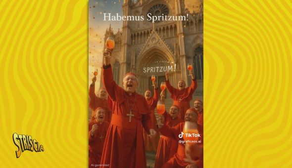 Un Conclave al sole e Habemus Spritzum, Petyx fa un giro sui social e si chiede: blasfemia o comicità?