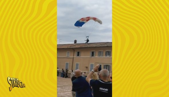 Terrore a Caprarola per l'atterraggio d'emergenza del paracadutista che oggi parla ai nostri microfoni
